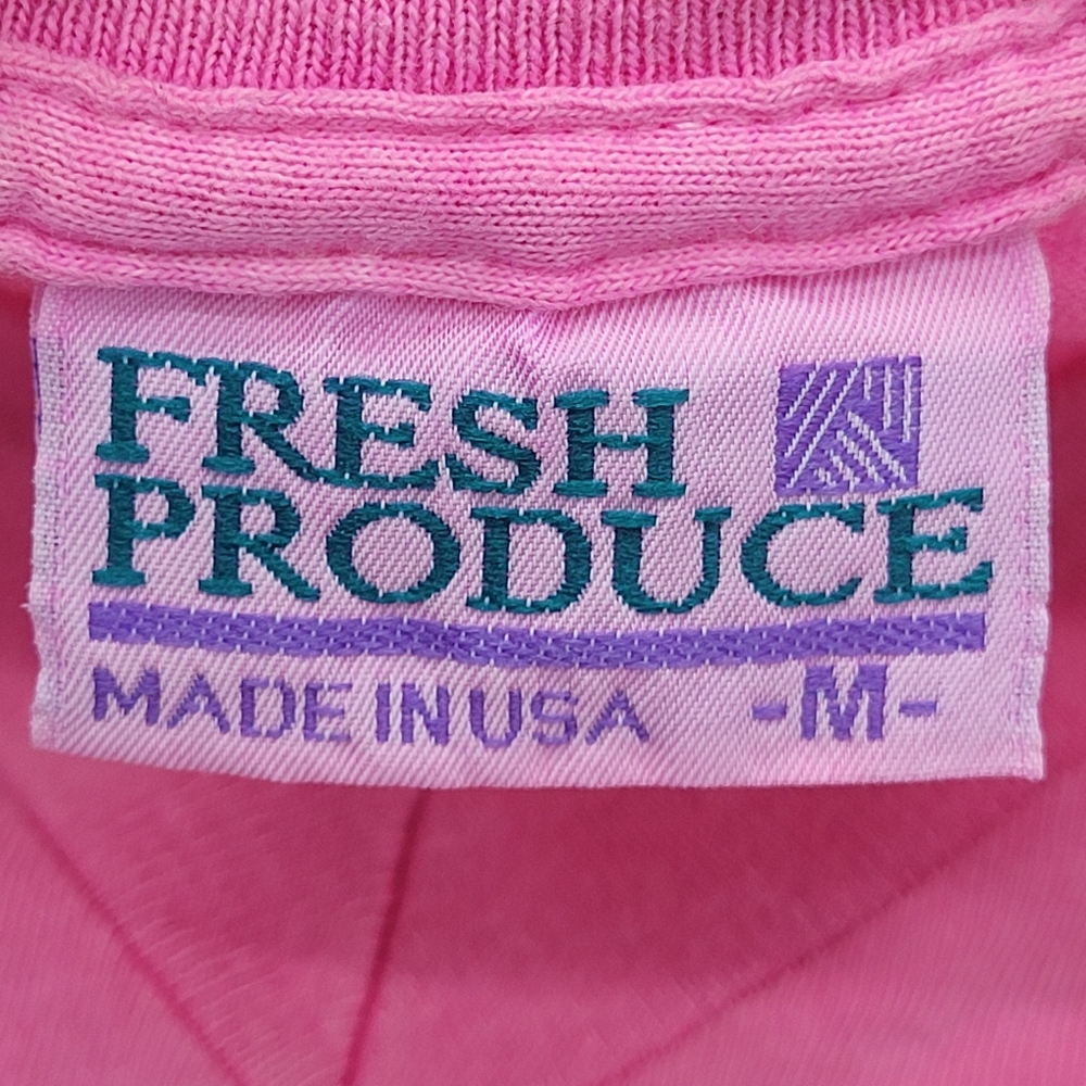 Fresh Produce Vintage Tee Pink Newport Beach Tulip Graphic 1995 V T-Shirt Medium - Picture 2 of 14
